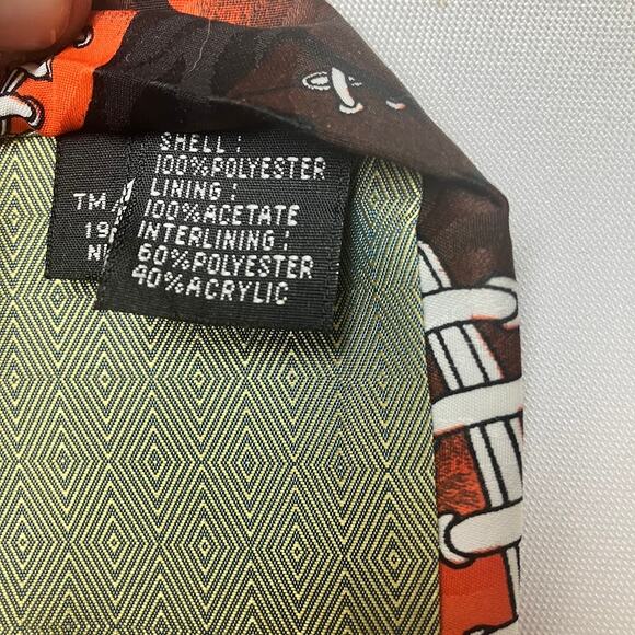 WB Looney Tunes Team NFL Vintage 1993 Graphic Print 4” Neck Tie Football - Picture 8 of 14